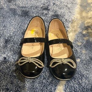 Cynthia Rowley Black Patent Leather Dress Shoes with Bow